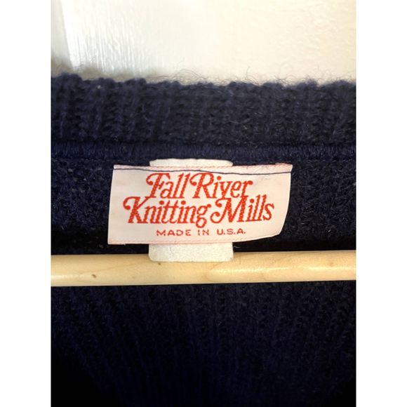 Vintage Fall River Knitting Mills Wool Blend Tunic Length V Neck Sweater Size M - Picture 4 of 5